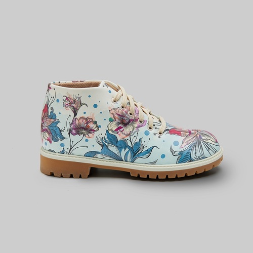 [mumka] Flowers on Green Shortboots